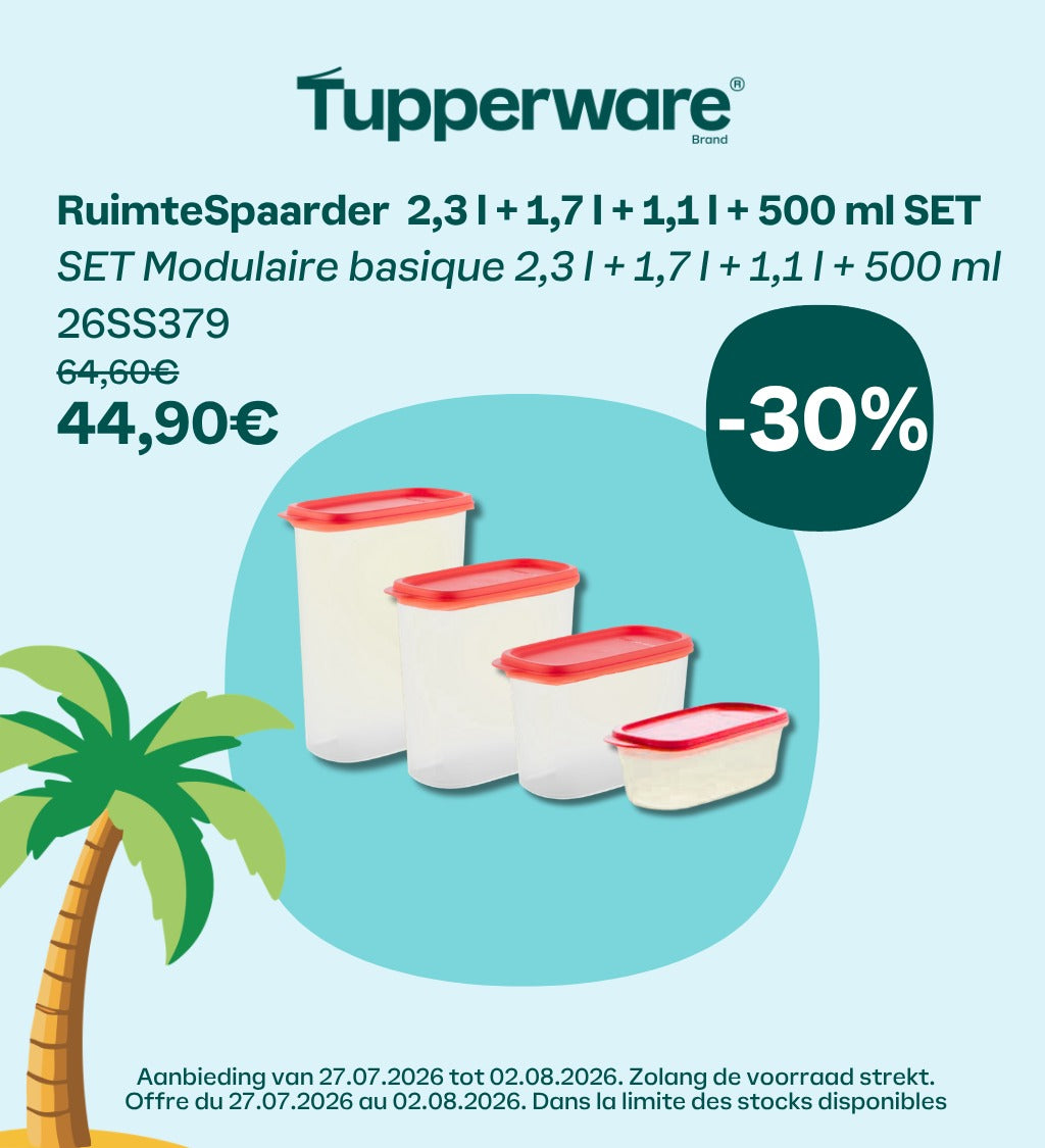 weekpromo ruimtespaarder 2,3l 1,7l 1,1l 500ml een set 26ss379
