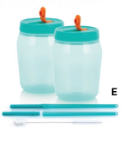 Universal Jar met rietjes SET 2 stuks