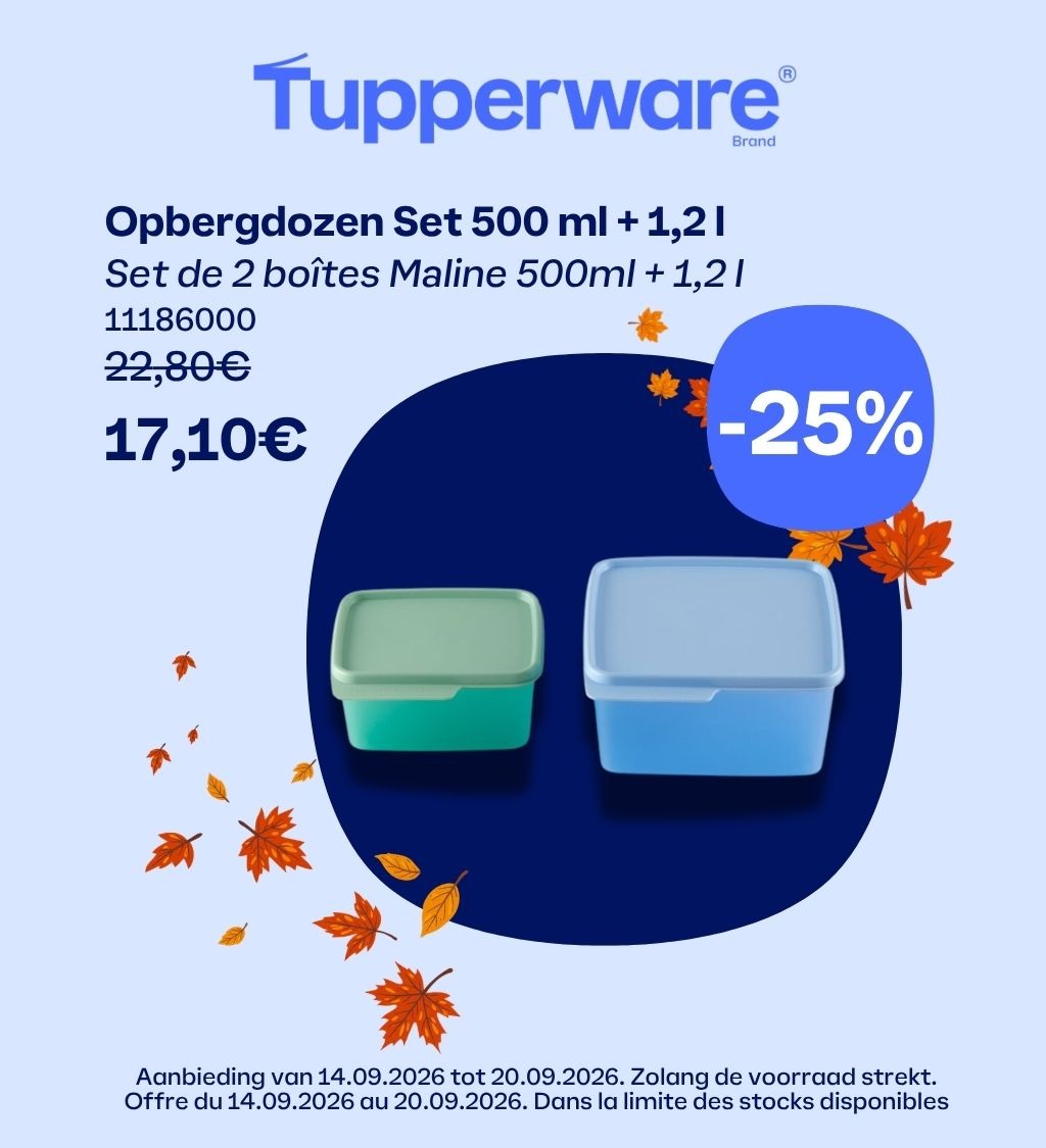 weekpromo opbergdozen set van 500 ml en 1,2l  11186000