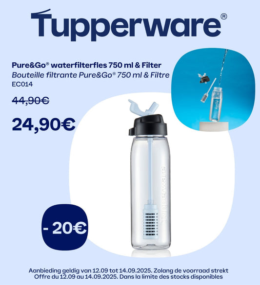 weekpromo pure en go  waterfilterfles 750 ml en filter ec014