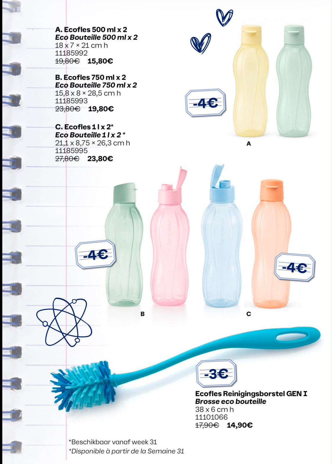 maandpromo back to school  ecofles 1 l x2 blauw en oranje 1118599