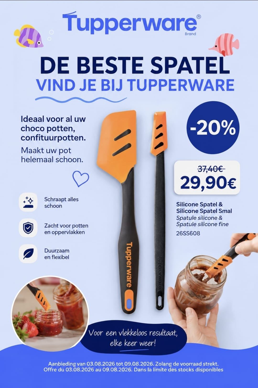 weekpromo silicone spatel en silicone spatel smal 26ss608