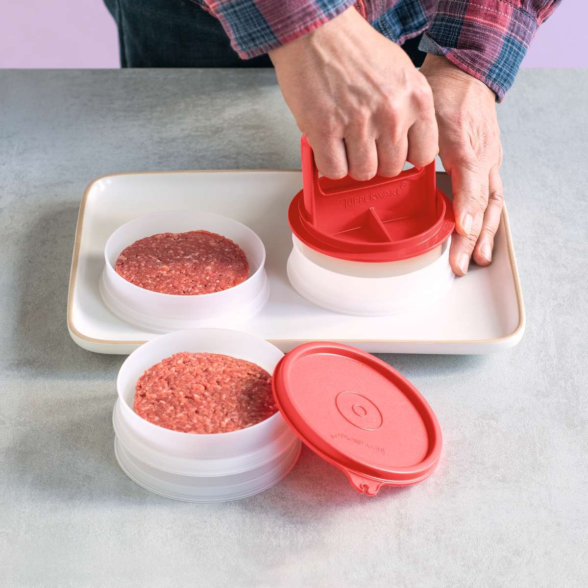 diepvriesset hamburger de pers en de 4 diepvriespotjes  bb007