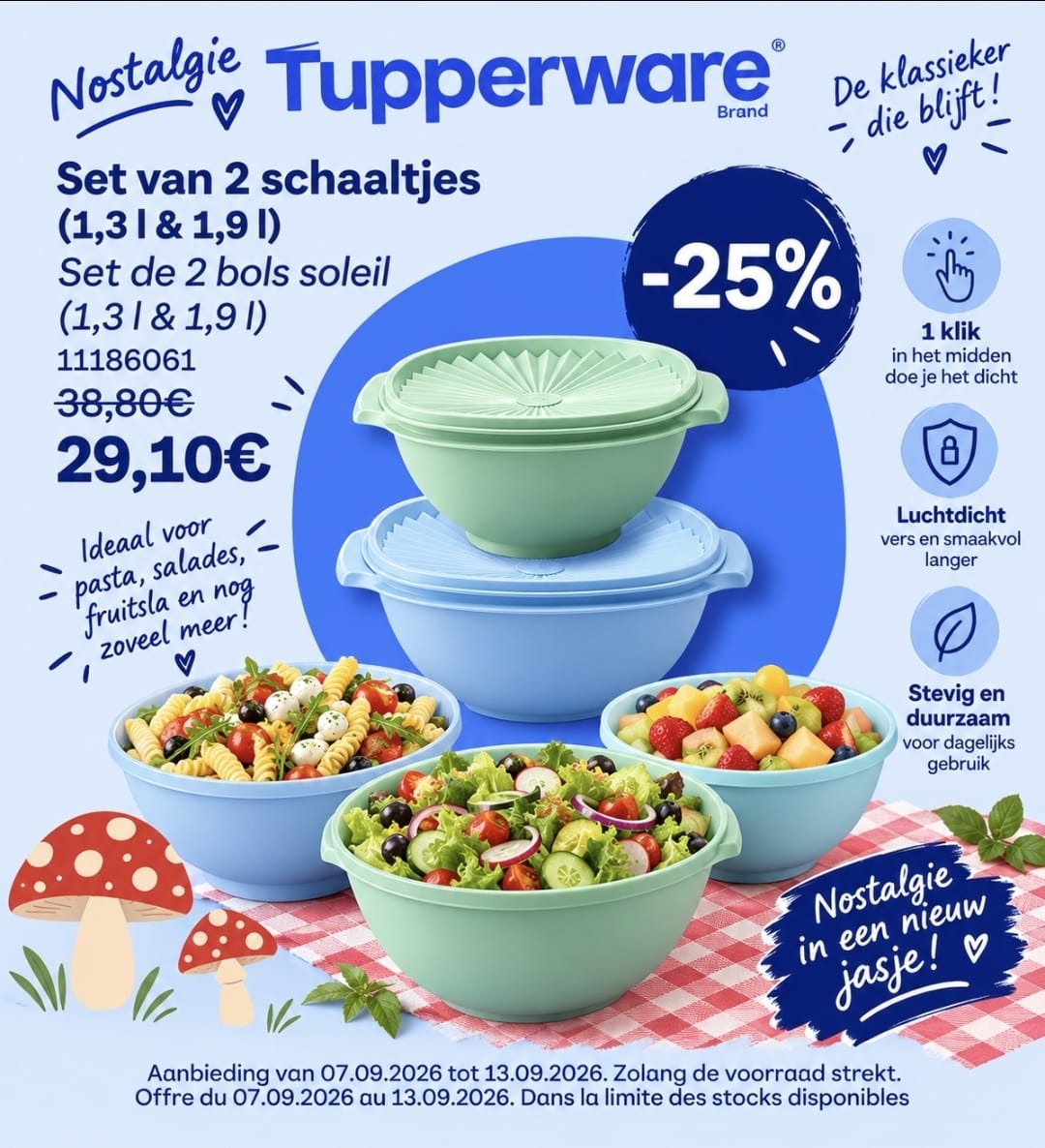 weekpromo set van 2 schaaltjes 1,3l en 1,9 l  11186061