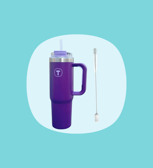 big t tumbler 1,1 l met gratis reinigingsborsteltje  braam roze