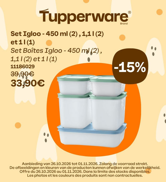 weekpromo set igloo 450 ml (2) 1,1l (2) 1 l (1)    11186029